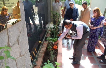 On the occasion of 8th Ayurveda Day celebrations, Amb. P.K. Ashok Babu laid emphasis on Ayurveda For One Health. He along with Vice Foreign Minister H.E. Mrs. Tatiana Pugh planted Ayurvedic Herbal Plants at the Embassys Ayurvedic Herbal Garden